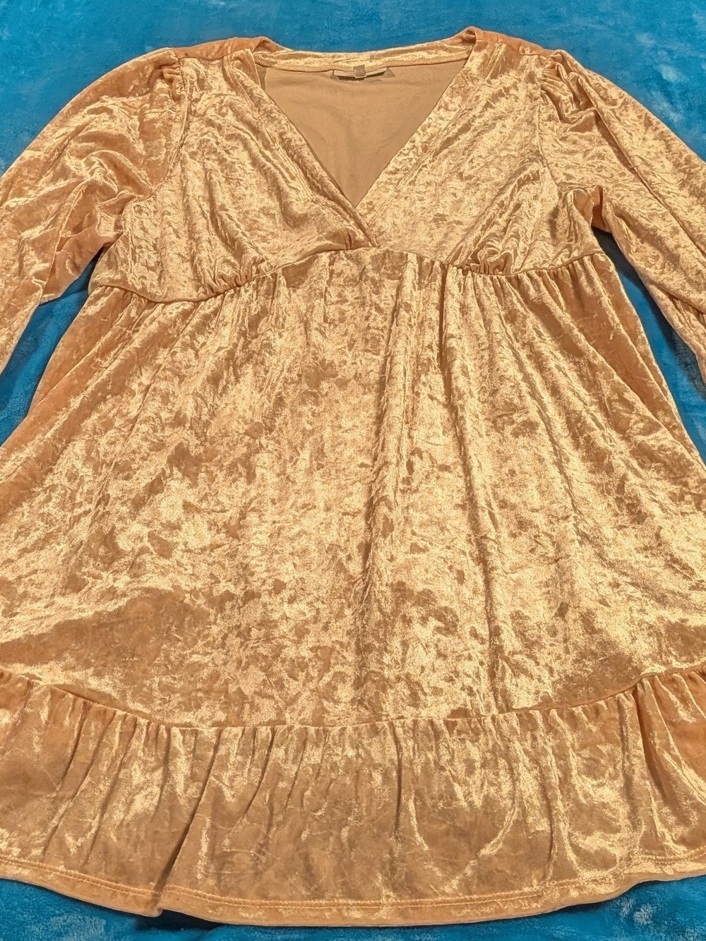 Motherhood Maternity XL Pale Pink Crushed Velvet Dress, Holiday Party Dress